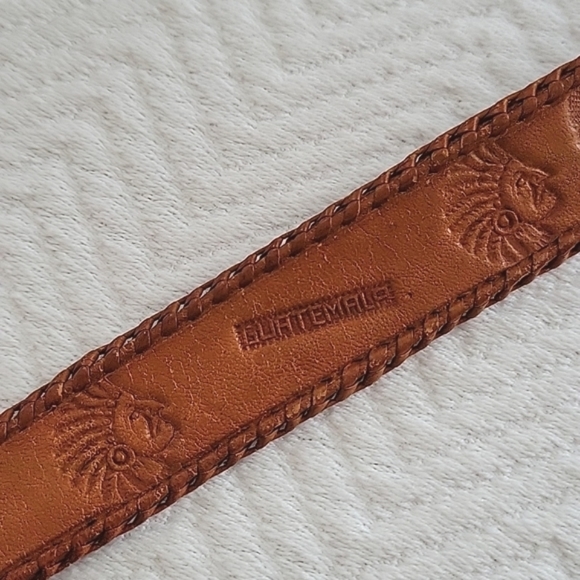 Guatemala Leather Tooled Belt- Indian Chiefs Designs - Picture 4 of 8
